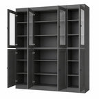 72" Gray Solid Wood 8 Pantry Or Storage Closet