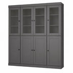 72" Gray Solid Wood 8 Pantry Or Storage Closet