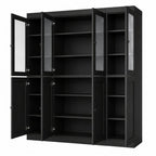 72" Black Solid Wood 8 Pantry Or Storage Closet