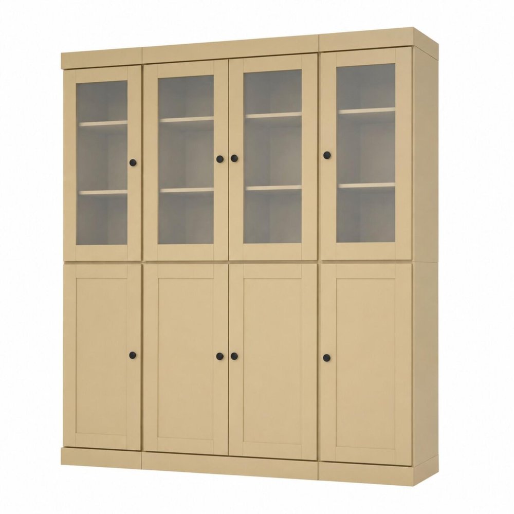 72" Yellow Solid Wood 8 Pantry Or Storage Closet