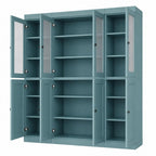 72" Aqua Solid Wood 8 Pantry Or Storage Closet