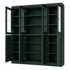 72" Green Solid Wood 8 Pantry Or Storage Closet