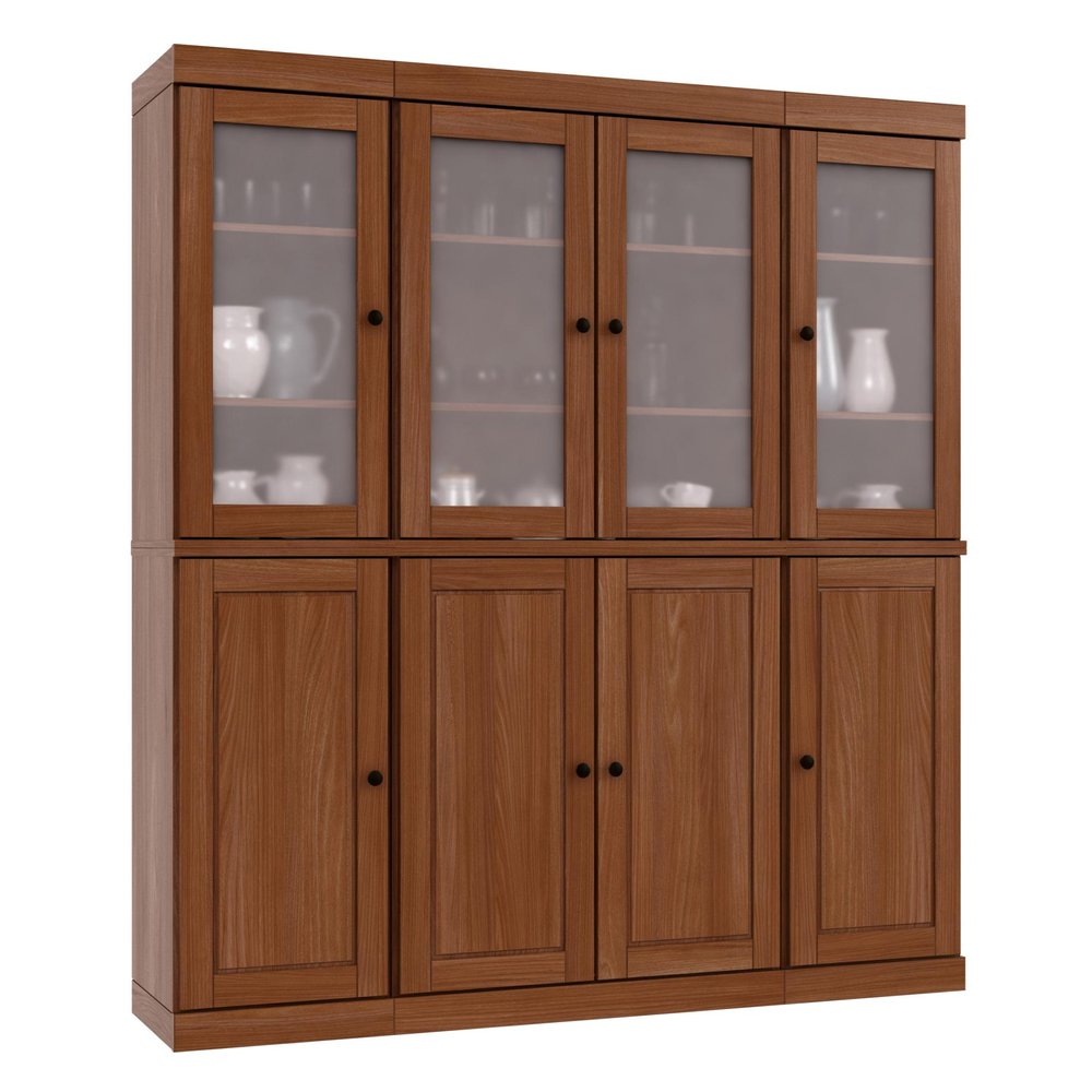 72" Coffee Solid Wood 8 Pantry Or Storage Closet