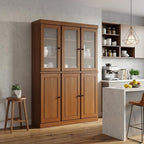 72" Coffee Solid Wood 8 Pantry Or Storage Closet