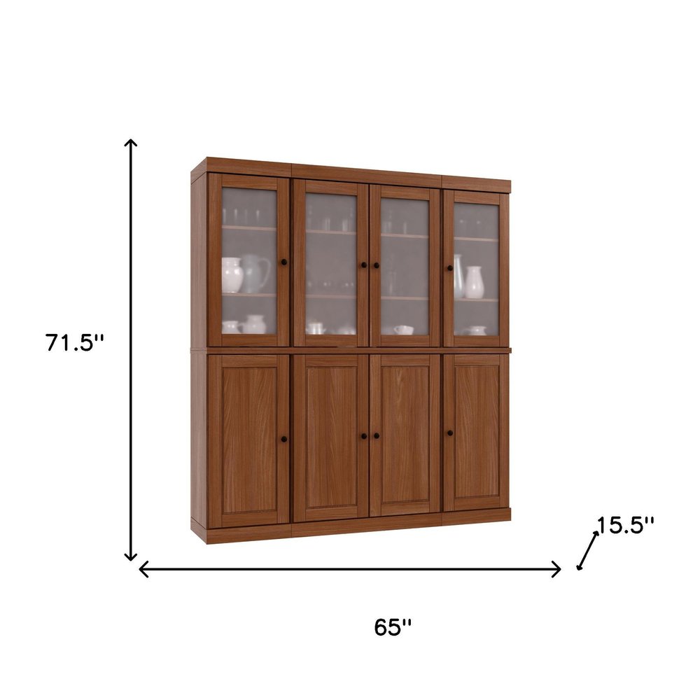 72" Coffee Solid Wood 8 Pantry Or Storage Closet
