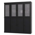 72" Black Solid Wood 8 Pantry Or Storage Closet