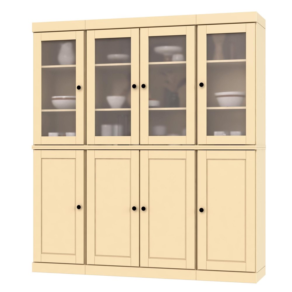 72" Yellow Solid Wood 8 Pantry Or Storage Closet