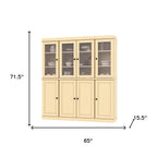 72" Yellow Solid Wood 8 Pantry Or Storage Closet