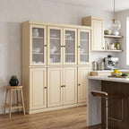72" Yellow Solid Wood 8 Pantry Or Storage Closet