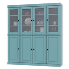 72" Aqua Solid Wood 8 Pantry Or Storage Closet