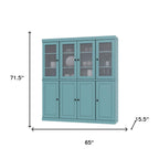 72" Aqua Solid Wood 8 Pantry Or Storage Closet