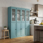 72" Aqua Solid Wood 8 Pantry Or Storage Closet