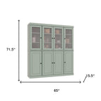 72" Sage Solid Wood 8 Pantry Or Storage Closet