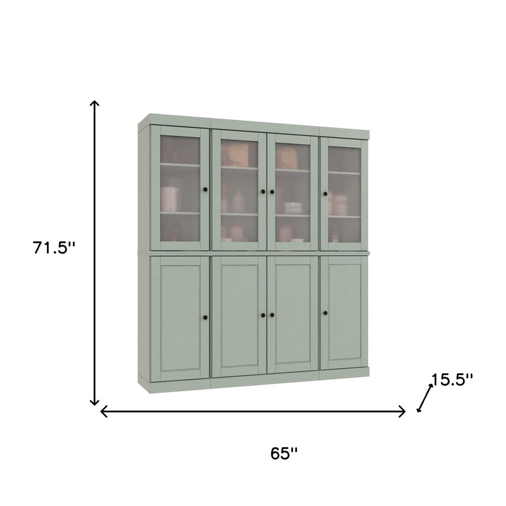 72" Sage Solid Wood 8 Pantry Or Storage Closet