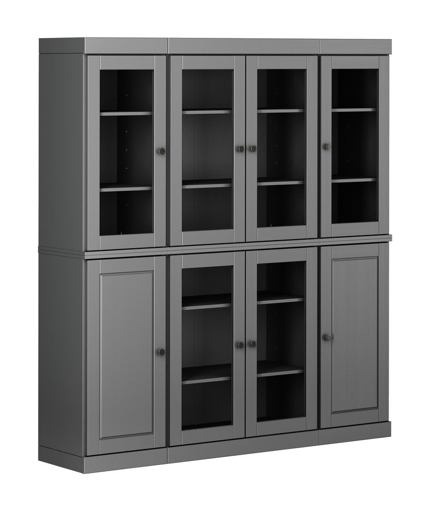 72" Gray Solid Wood 8 Pantry Or Storage Closet