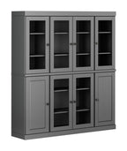 72" Gray Solid Wood 8 Pantry Or Storage Closet