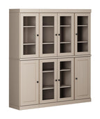 72" Beige Solid Wood 8 Pantry Or Storage Closet