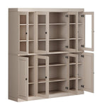 72" Beige Solid Wood 8 Pantry Or Storage Closet