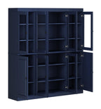 72" Navy Blue Solid Wood 8 Pantry Or Storage Closet