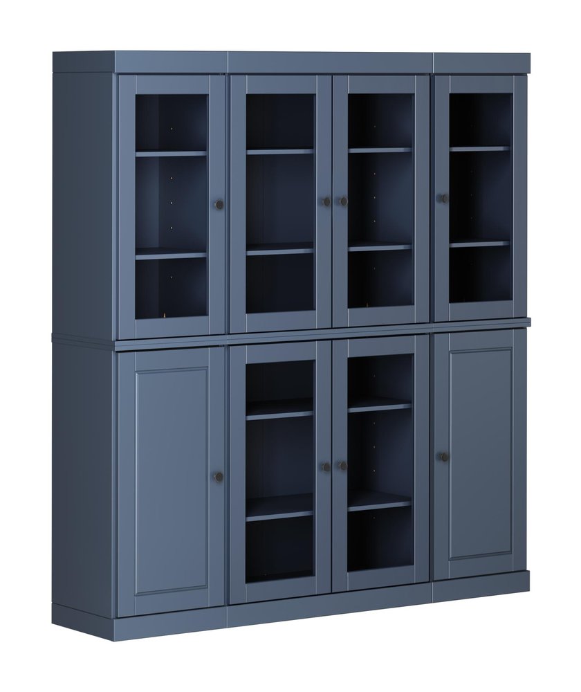 72" French Blue Solid Wood 8 Pantry Or Storage Closet