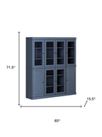 72" French Blue Solid Wood 8 Pantry Or Storage Closet