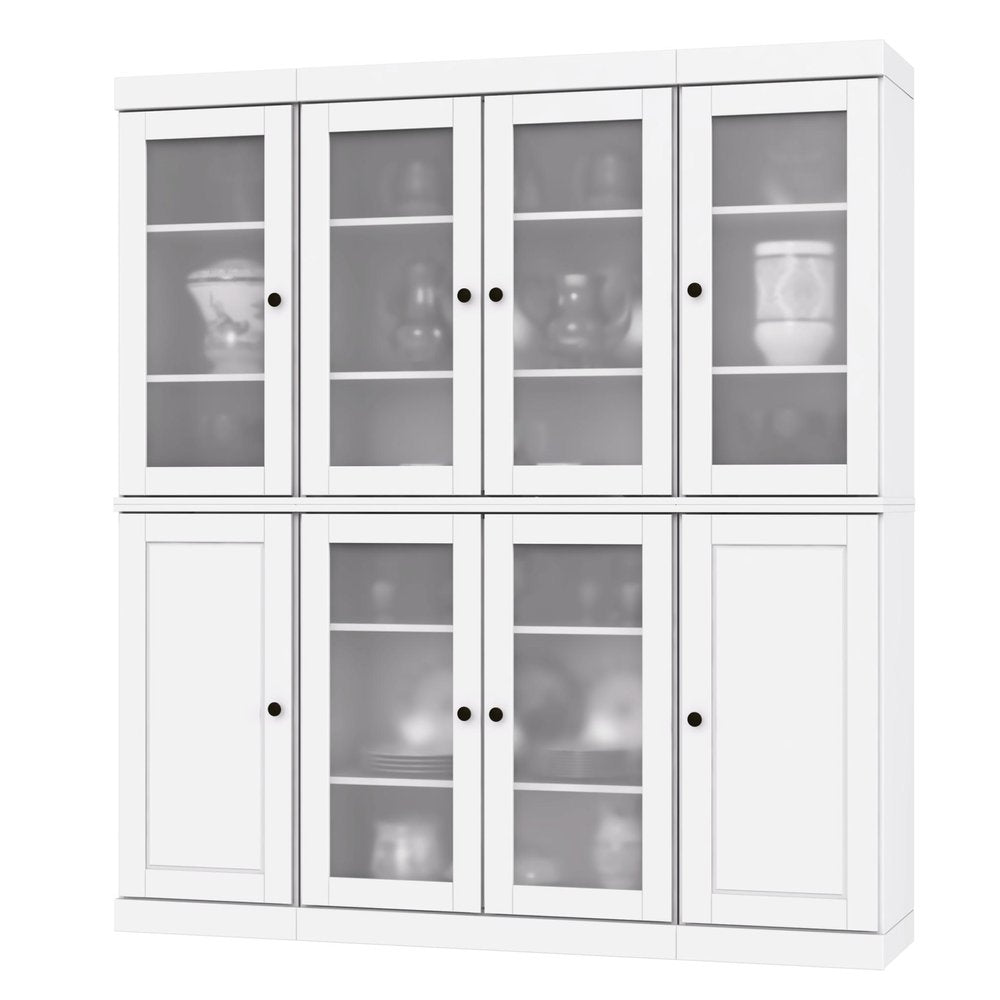 72" White Solid Wood 8 Pantry Or Storage Closet