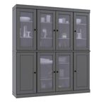72" Gray Solid Wood 8 Pantry Or Storage Closet