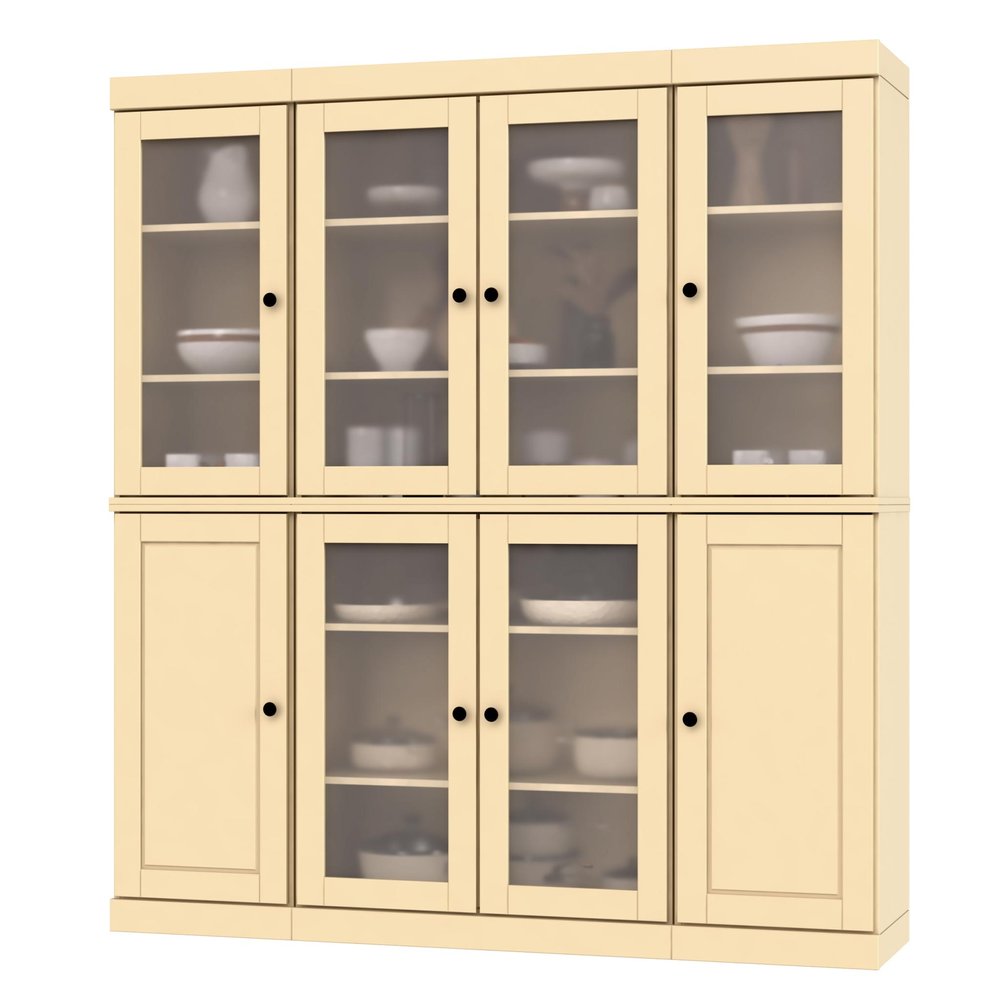 72" Yellow Solid Wood 8 Pantry Or Storage Closet