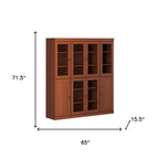 72" Coffee Solid Wood 8 Pantry Or Storage Closet