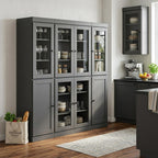 72" Gray Solid Wood 8 Pantry Or Storage Closet