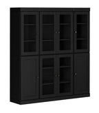 72" Black Solid Wood 8 Pantry Or Storage Closet