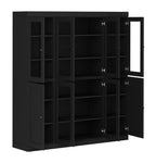 72" Black Solid Wood 8 Pantry Or Storage Closet