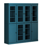 72" Black Solid Wood 8 Pantry Or Storage Closet