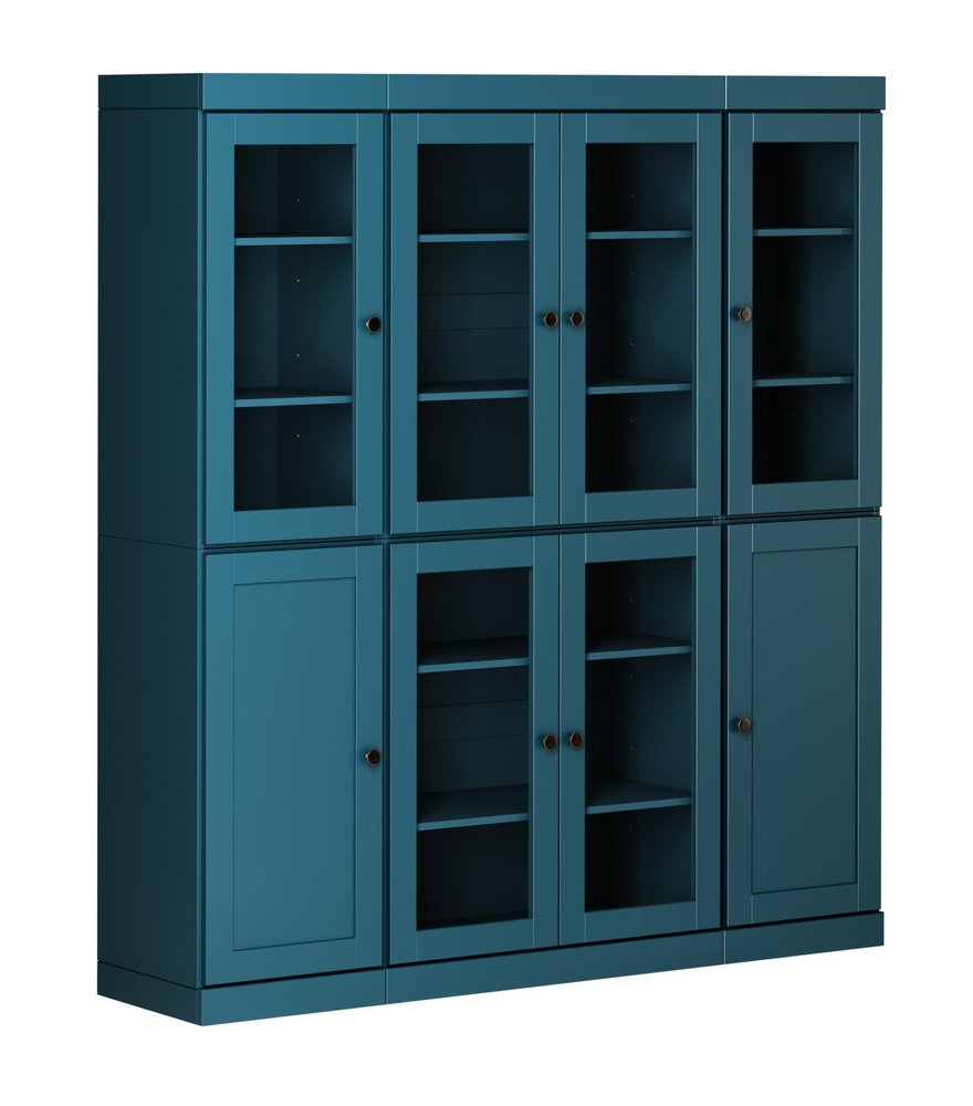 72" Black Solid Wood 8 Pantry Or Storage Closet