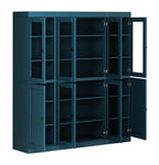 72" Black Solid Wood 8 Pantry Or Storage Closet