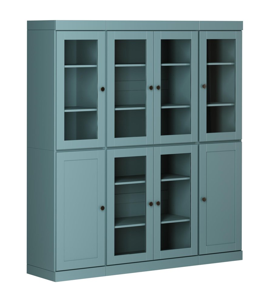72" Aqua Solid Wood 8 Pantry Or Storage Closet