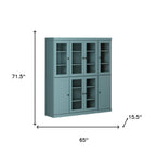 72" Aqua Solid Wood 8 Pantry Or Storage Closet