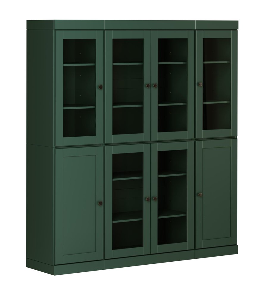 72" Green Solid Wood 8 Pantry Or Storage Closet