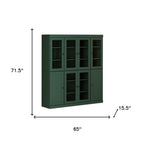 72" Green Solid Wood 8 Pantry Or Storage Closet