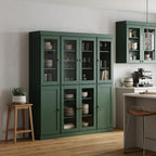 72" Green Solid Wood 8 Pantry Or Storage Closet