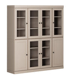72" Beige Solid Wood 8 Pantry Or Storage Closet