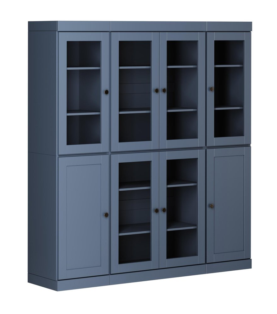 72" French Blue Solid Wood 8 Pantry Or Storage Closet