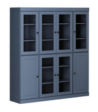 72" French Blue Solid Wood 8 Pantry Or Storage Closet