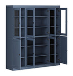 72" French Blue Solid Wood 8 Pantry Or Storage Closet