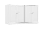 64" White Solid Wood Four Drawer Sideboard With Four Doors