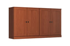 64" Coffee Solid Wood Four Drawer Sideboard With Four Doors