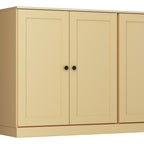 64" Yellow Solid Wood Four Drawer Sideboard With Four Doors