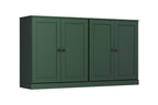 64" Green Solid Wood Four Drawer Sideboard With Four Doors