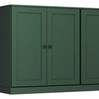 64" Green Solid Wood Four Drawer Sideboard With Four Doors