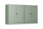 64" Sage Solid Wood Four Drawer Sideboard With Four Doors